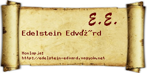Edelstein Edvárd névjegykártya